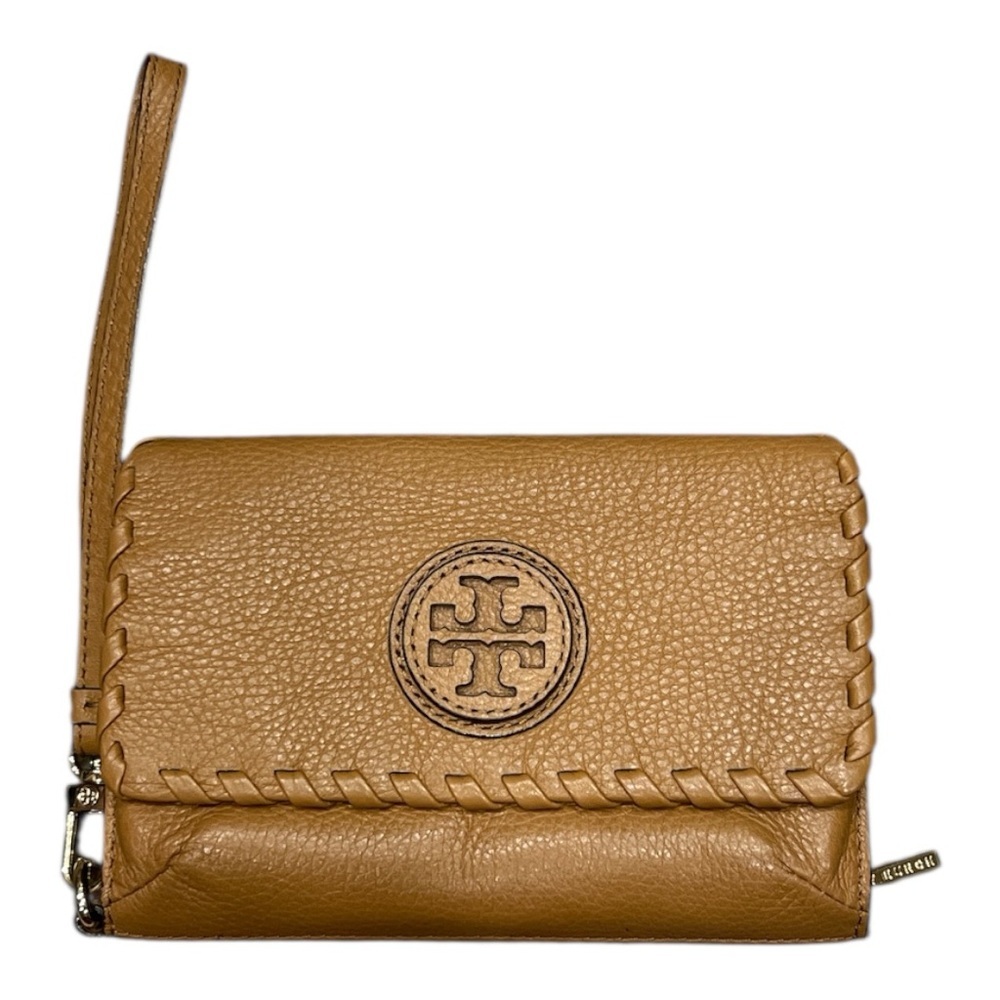 Tori Birch Tan wristlet Logo wallet New